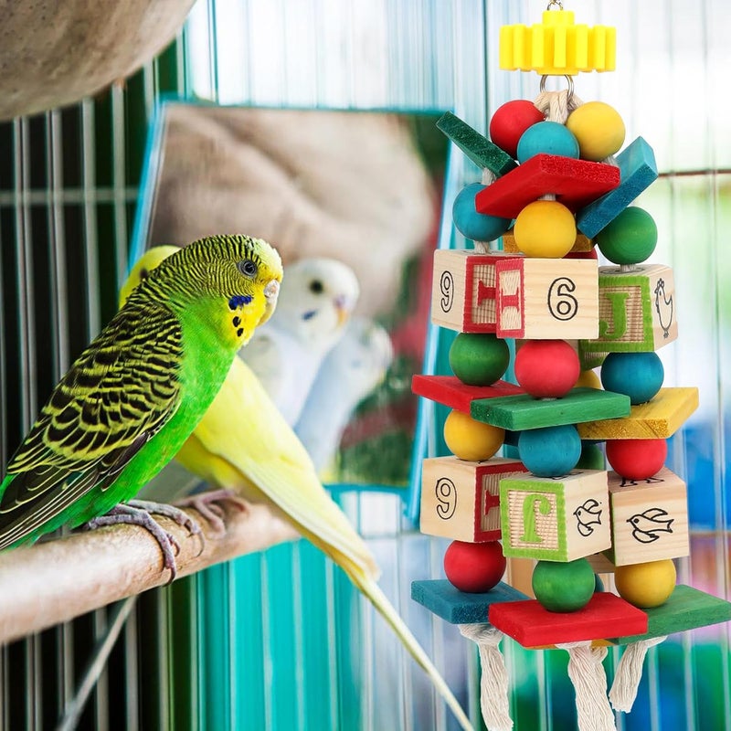 Rypet Wood Bird Chewing Toy for Cage, Wooden Birds Cage Toys for Helping Trim Beak, Parrot Toys for African Grey Parrots Cockatoos Amazon Parrot and Other Small to Medium Parrots - Image 2